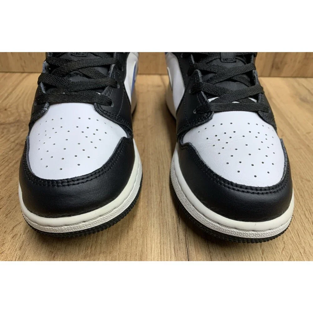 Nike Air Jordan 1 Retro Mid Racer Blue Black 554725-140 Sneakers Youth Size 6.5Y